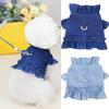 Denim Dog Vest With Traction D Ring Summer Dog Dress Jean Pet Clothes For Small Dogs Chihuahua Shirt Yorkie Pug Puppy Cat Skirt
