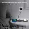 3-in-1 Wireless Charging Pad Portable Magnetic Foldable Travel Charger with Adapter for iPhone 13/12/Pro/Max, iWatch, AirPods 3/2/Pro, Black