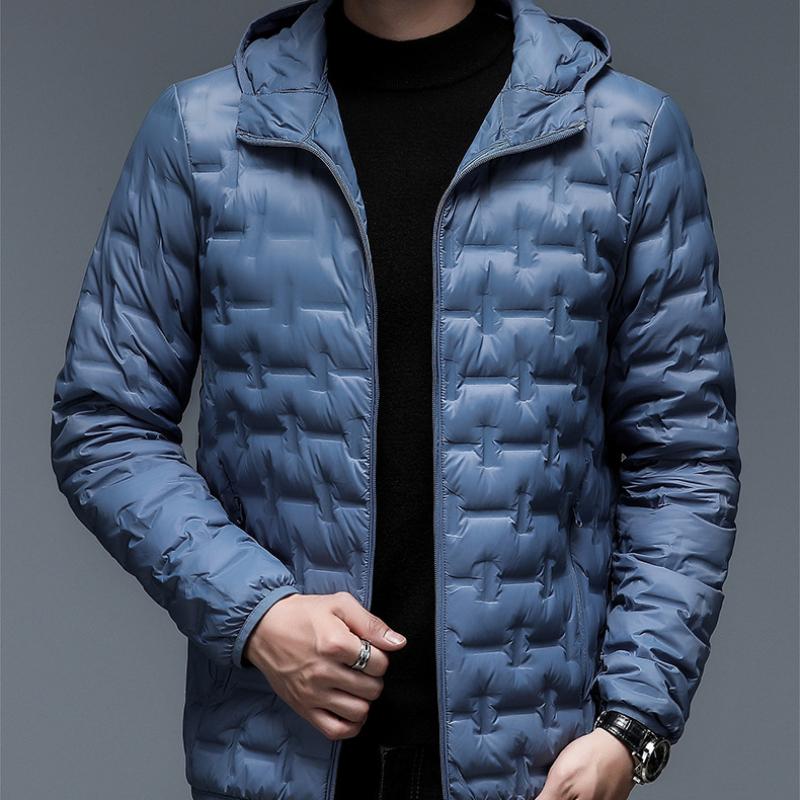 Легкий и теплый мужской пуховик с капюшоном, однотонный, короткий, 90, белый утиный пуховик, мужская модная осенне-зимняя новинка