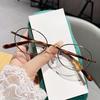 Literary And Retro, Oval Small Frame Glasses Frame, Plain Wind Anti-Blue Light Glasses Frame 00236