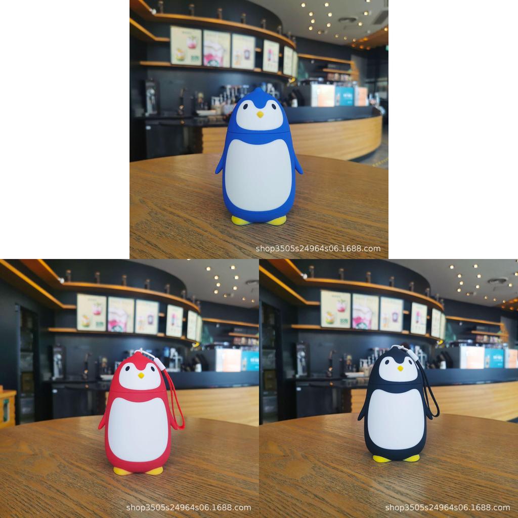 Penguin Water Bottle With Silicone Strap For Travel And Office Use