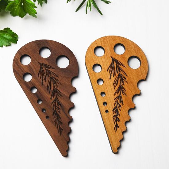 1/2 шт. 8-отверстное приспособление для удаления листьев трав Деревянное Быстрое Инструмент для удаления листьев капусты кале, мангольда и овощей Инструмент для удаления стеблей Сепаратор Кухонные гаджеты