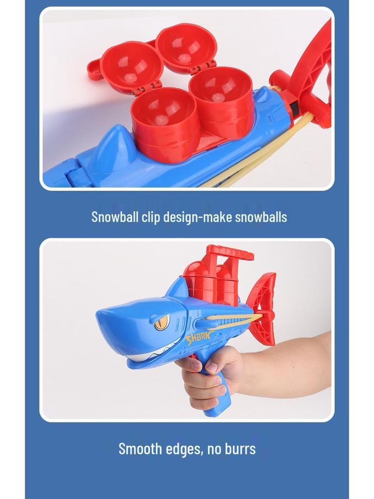 Снежкометатель Акула: Игрушечный пистолет с мягкими пулями для зимних игр на снегу на открытом воздухе