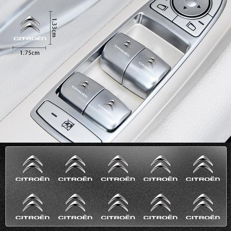 AIU1 Car Accessories Window Lift Button Sticker Steering Wheel Decal Car Styling For Citroen C1 C2 C3 C4 C5 C6 C8 C4L DS3 DS5