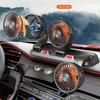 Portable 3-Head Car Cooling Fan 360° Adjustable Cooling Air Fan 5V/12V/24V Automobile Electric Fan for Dashboard SUV RV Truck