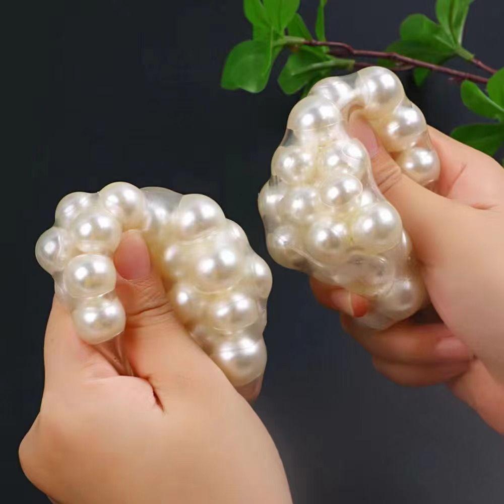 Bead Ball Pinch Fidget Toy Mochi Ball Pearl Squeeze Toy Pearl Noisy Ball Toys Table Ornaments