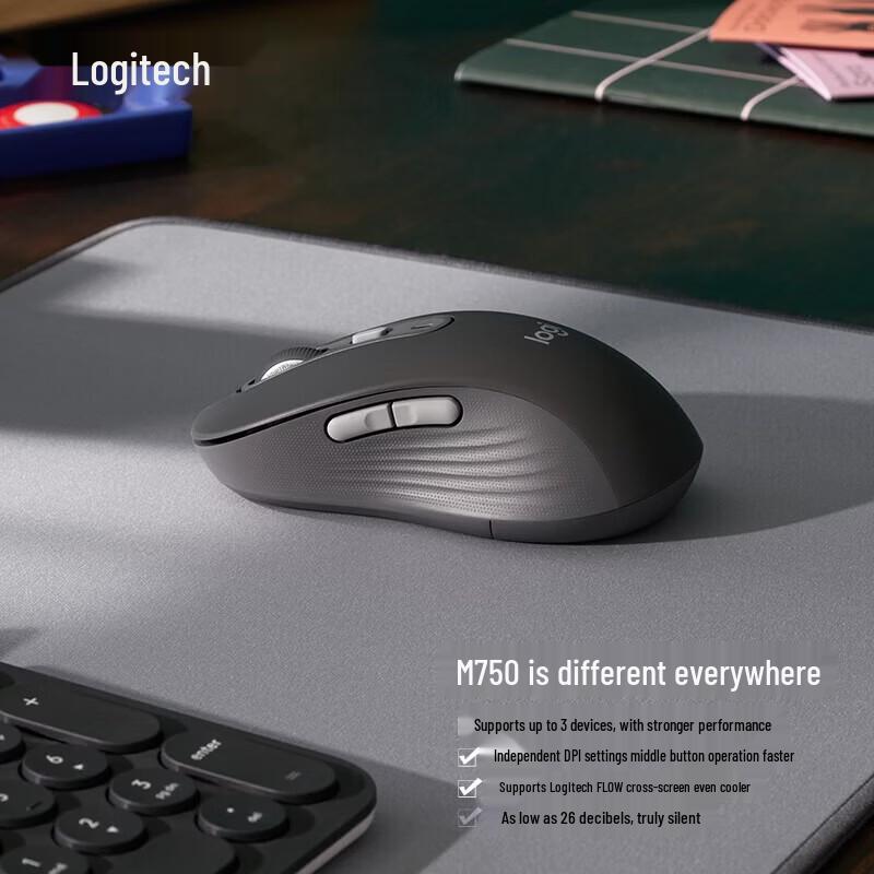 Logitech Беспроводная Bluetooth-мышь M750M, бесшумная