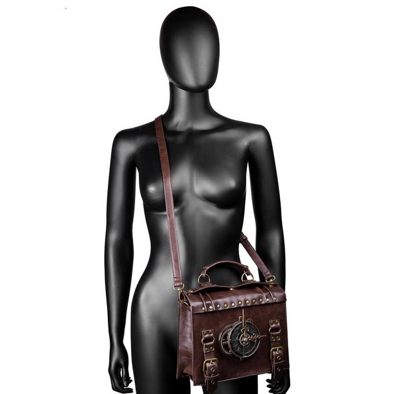 Johnature Women Bag Pu Leather Steampunk Industrial Retro Handbag Large Capacity Hasp Female Shoulder Messenger Bags