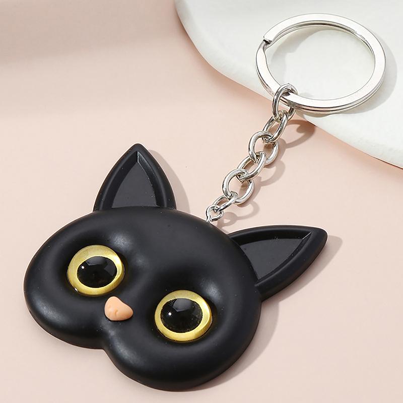 Cute Keychain Black Cat Pendant Key Chains Animal Key Ring For Women Men Handbag Accessories Car Key Hanging Jewelry Gift