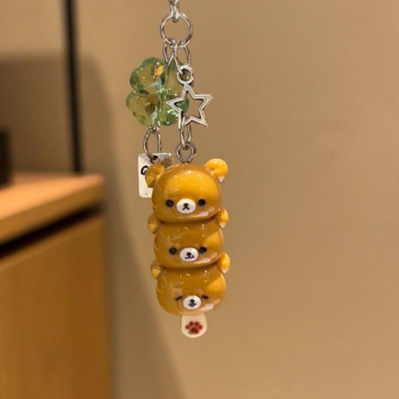 Cute Bear Phone Charms Pendant Kawaii Anime Keychain Accessories For Keys Schoolbag Bestie accessory pendant
