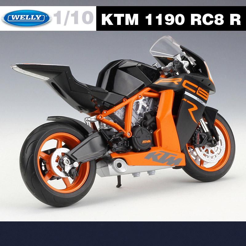 Welly 1/10 KTM 1190 RC8 R Сплав Спортивный Мотоцикл Модель Симуляция Металлическая Игрушка Уличный Гоночный Мотоцикл Модель Коллекция Детский Подарок