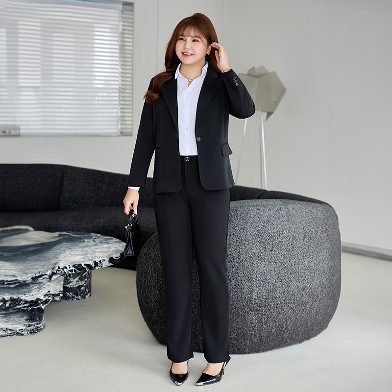 Профессиональный костюм большого размера: Черные и темно-синие пиджаки для официальной одежды - Идеально подходят для собеседований в колледже.