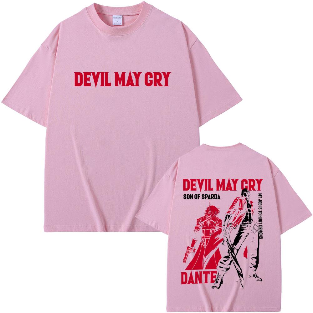 Аниме Devil May Cry Сын Спарды Данте Графическая футболка Мужчины Женщины Повседневная Хлопок Винтажная Футболка Мужская Мода Оверсайз Футболки