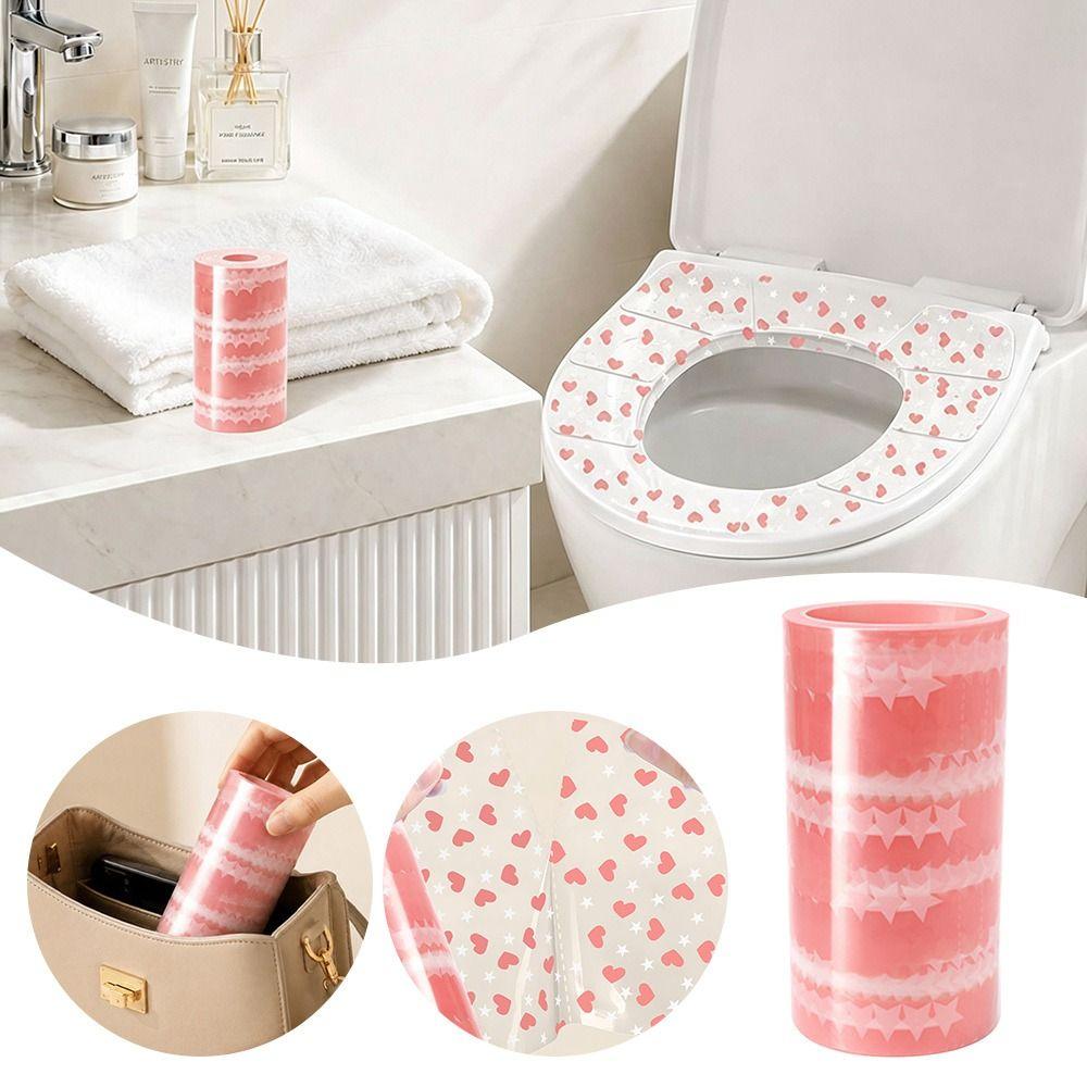 Portable Disposable Toilet Cover Heart Shaped Seat Protector Toilet Cover Sticker Hotel Bathroom
