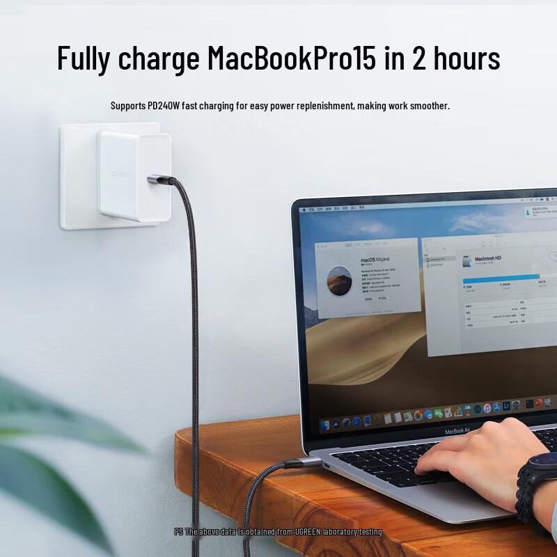 Ugreen Двойной кабель Type-C к Type-C PD240W для быстрой зарядки