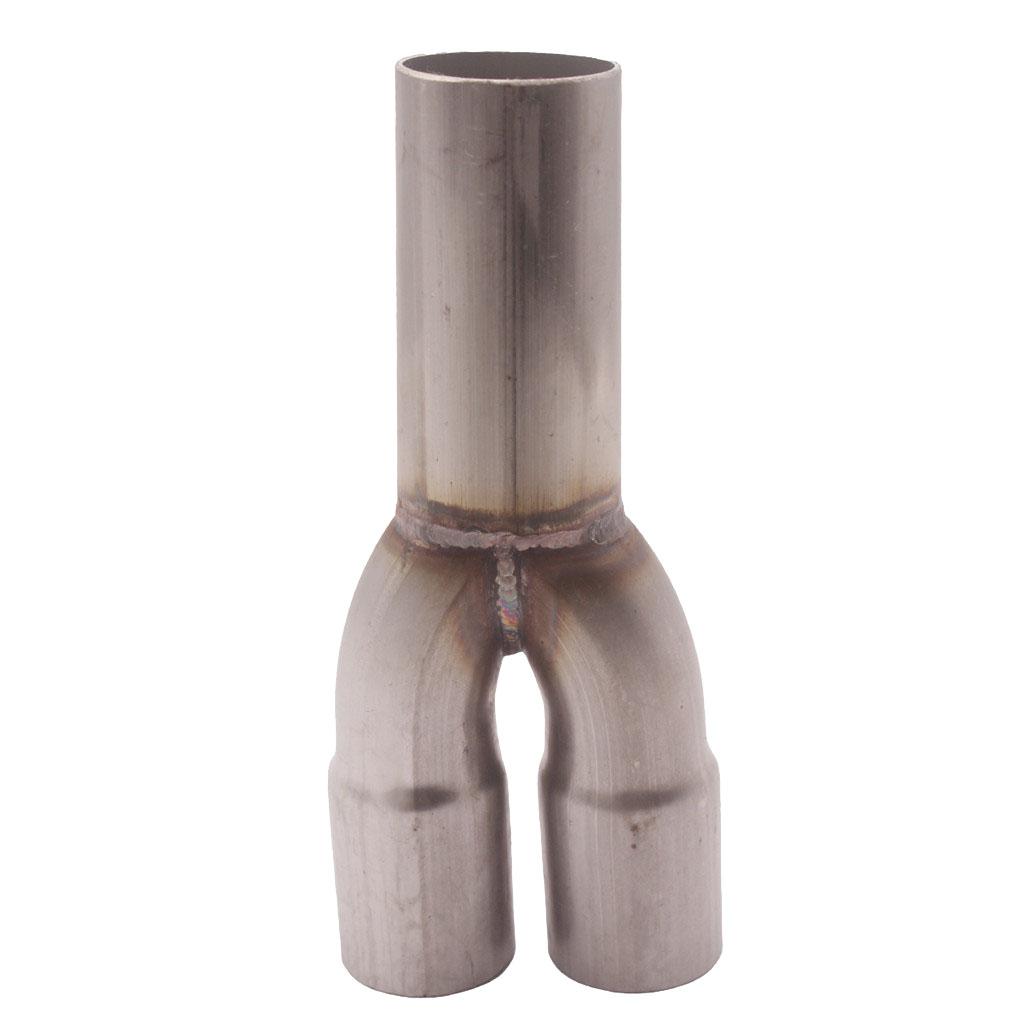 Exhaust Merge Collector, Dual 1.5'' ID Inlet .75'' OD Outlet Stainless Steel Collector