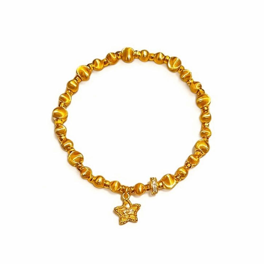 Elegant Enamel Gold Lucky Bead Hand Chain Sand Gold Granulation Dumpy Elephant Bracelet  Banquet