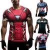 Большой размер Импульсный топ с коротким рукавом Железный человек Капитан Америка