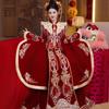 2025 Plus Size Xiuhe Dress with Phoenix Crown & Xiapei - Chinese Wedding Toasting Gown