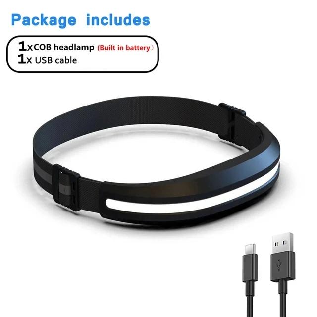 Мощный портативный налобный фонарь COB с зарядкой от USB, красный и белый свет, рабочий фонарь для кемпинга, рыбалки, прожектора