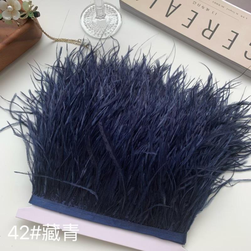 Ткань с отделкой из страусиных перьев 10-15 см Аксессуары для одежды DIY Украшение юбки Декольте платья Манжеты Перья