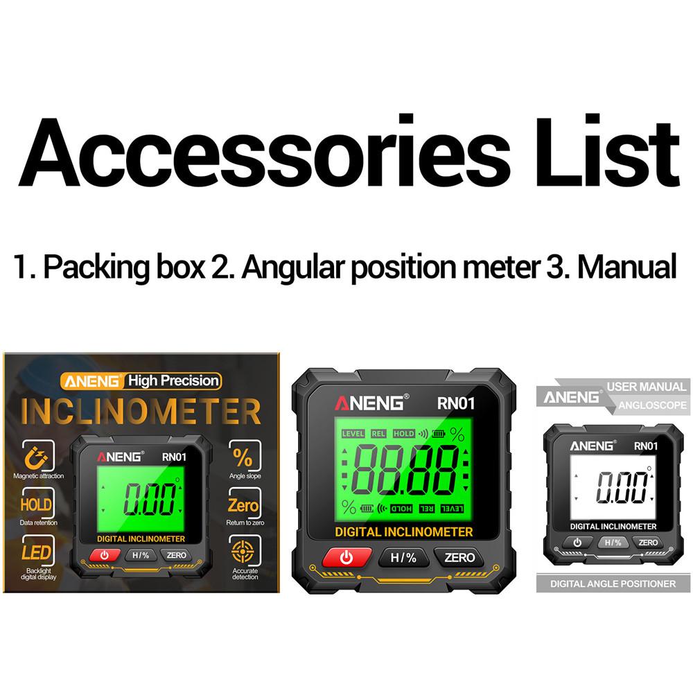 Multi Functional Digital Angle Finder Tool 360 Degree Flip Measurement Four Sided Magnetic Tilt Box Level Gauge Slope