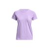 Logo Print Solid Color Round Neck Short Sleeve T-Shirt Women T-Shirts Purple 1370760-515