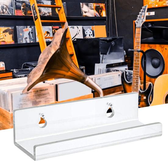 1 шт./6 шт. прозрачная акриловая виниловая полка для пластинок, настенное крепление, гладкий дисплей для музыкальных альбомов, плавающие полки, держатель для пластинок