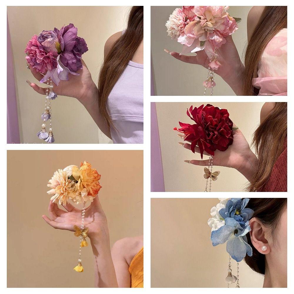 Tassel Hanfu Hair Accessories Ancient Style Flower Hairpin Elegant Chinese Style Hair Clip  Women