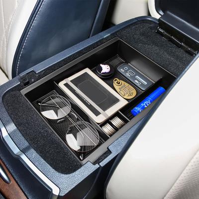 Органайзер для центральной консоли для Dodge Charger 2015 2016-2025 2025 2025 Хранение подлокотника Автомобильный бокс Лоток Вставка ABS Аксессуары Автомобильный бокс