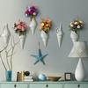 Conch Wall Vase Modern White Conch Ceramic Vase Wall Mounted Flower Holder for Living Room Bedroom Flower Arrangement