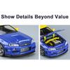 1/32 Nissan GTR R34 Модель автомобиля Игрушки Металлические литые имитационные транспортные средства со светом и инерционными игрушками Коллекция для мальчиков Подарки на праздники