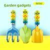 Kids Gardening Tool Set 6Pcs Caterpillar Handle Shovel Rake Watering Can Storage Bag Gloves