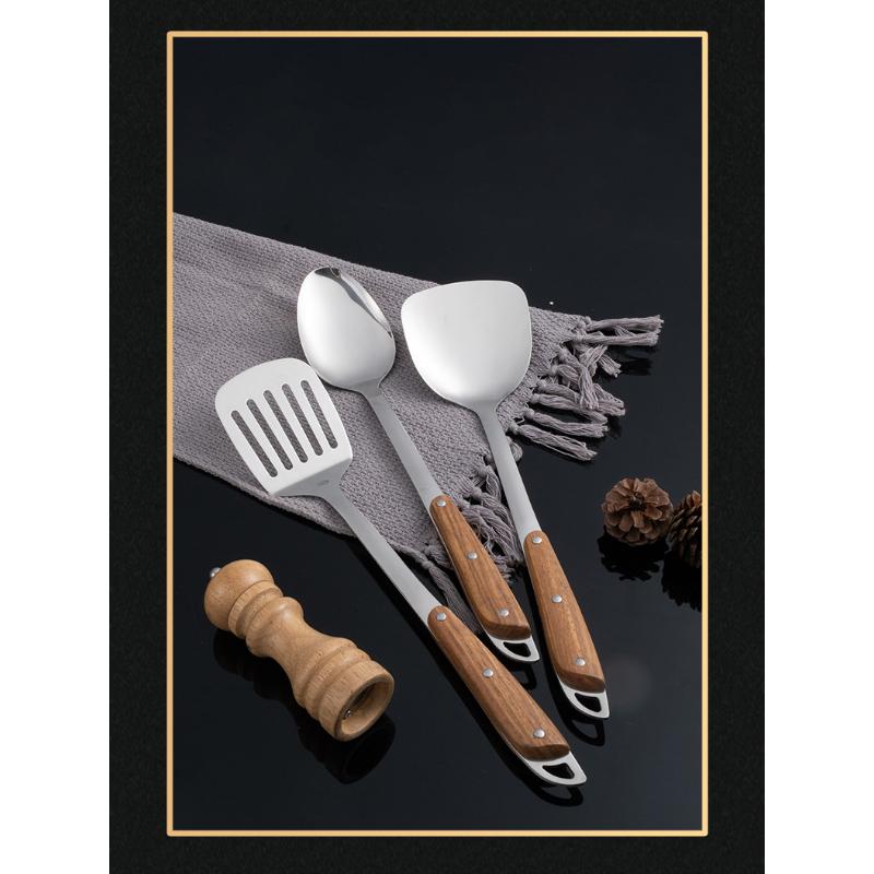 HANYANG, новинка 304, деревянная ручка, лопатка для жарки из нержавеющей стали, кухонные принадлежности, изоляционная лопатка из грушевого дерева, кухонная ложка