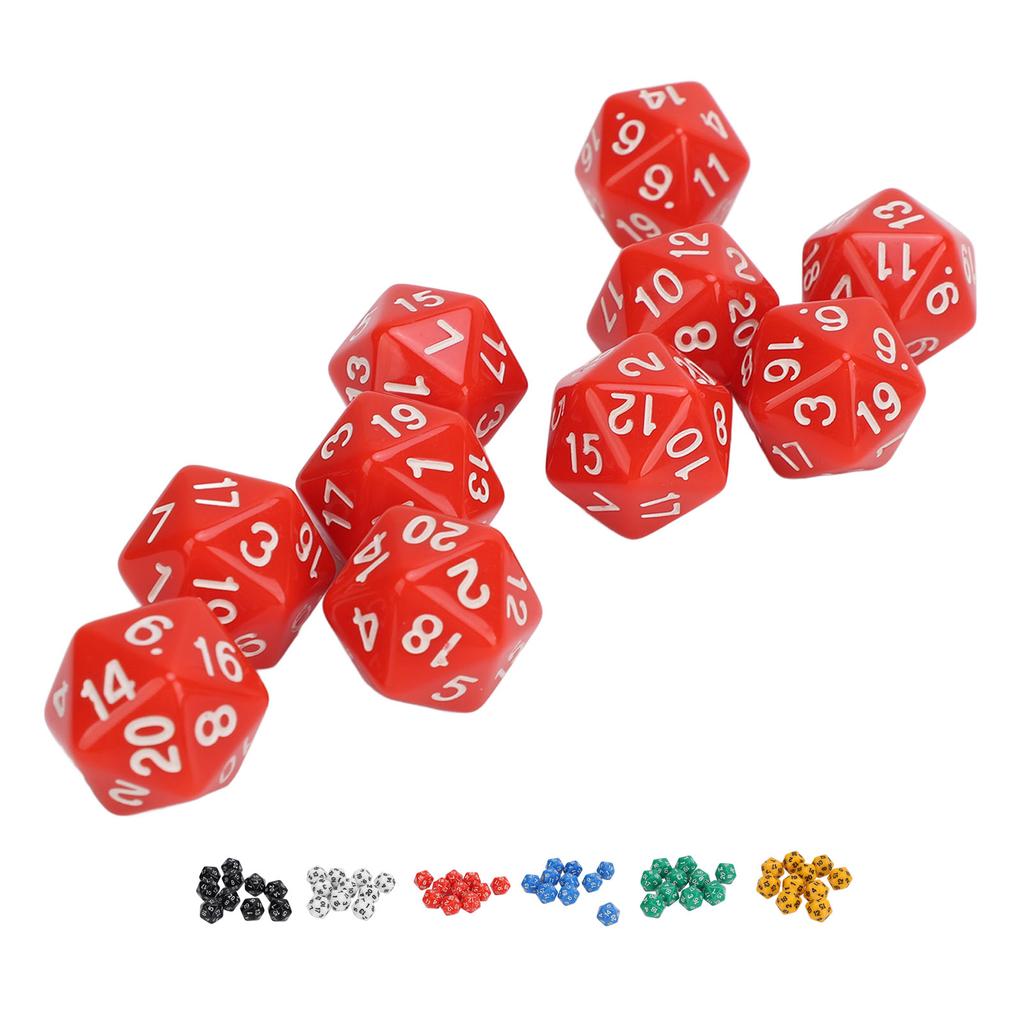 10PCS Polyhedral Dice Set Plastic Lightweight 20 Sided Dice for Role Playing Table Games