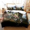 Monster Hunter Rise Merch 3PCS Bedding Duvet Cover With 2 Pillowcases Washable Zipper Gaming Bed Cover