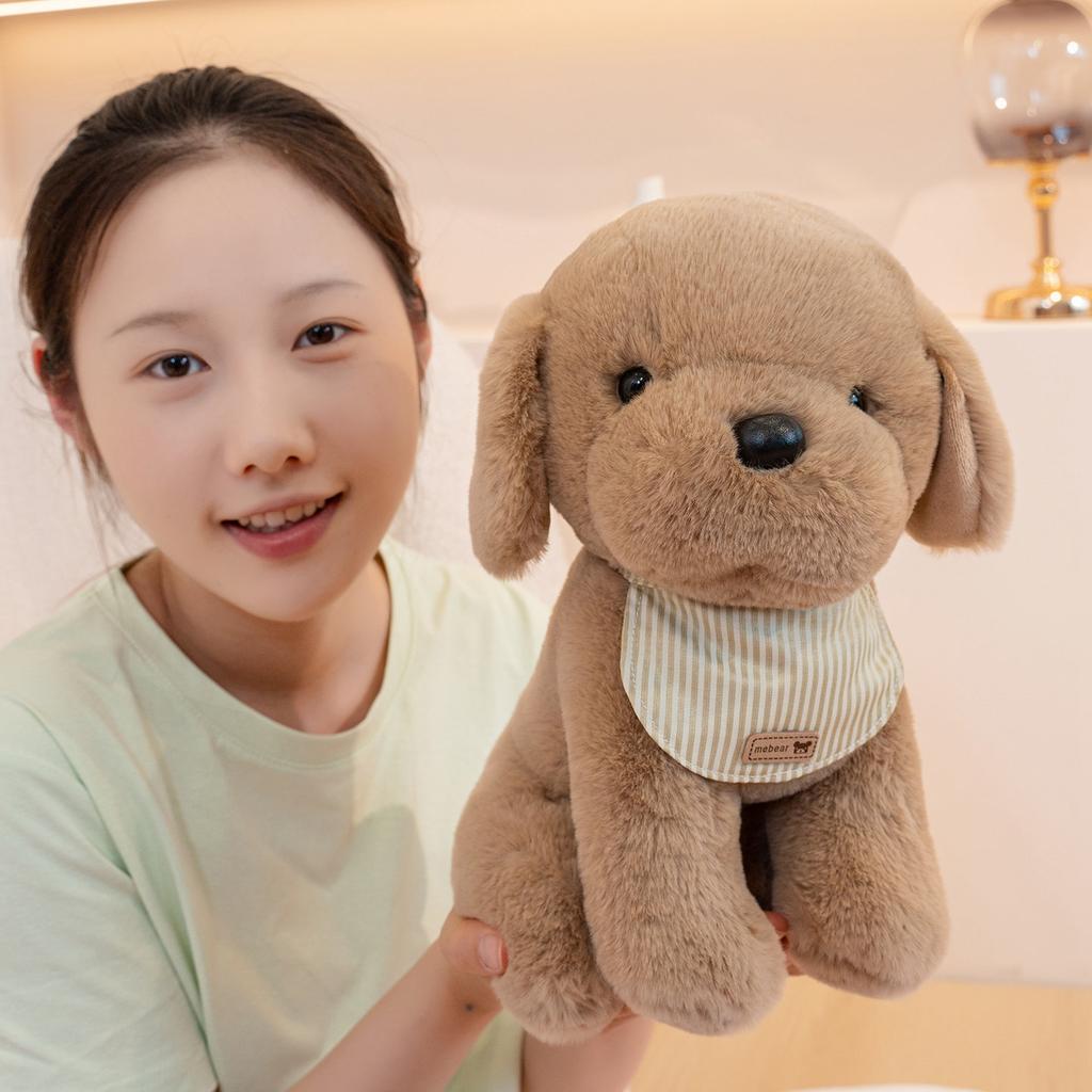 Милая плюшевая игрушка-слюнявчик, мягкая игрушка, мягкий питомец, коричневый / белый щенок, подушка, кукла, кавайные игрушки на Рождество, подарок на день рождения