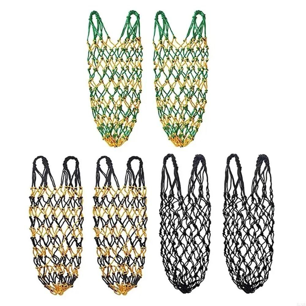 2Pcs/Set Hanging Horse Hay Bag Slow Feed Hay Feeder Bag Durable Hay Net Equestrian Accessory