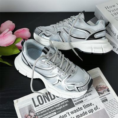 Сетчатые дышащие женские летние новые универсальные сетчатые туфли женские туфли маффины повседневные толстая подошва