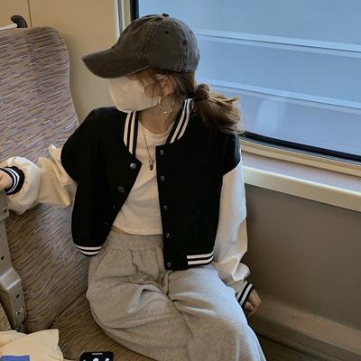 Женская короткая бейсбольная форма куртка с длинными рукавами американский студенческий кардиган топ модный