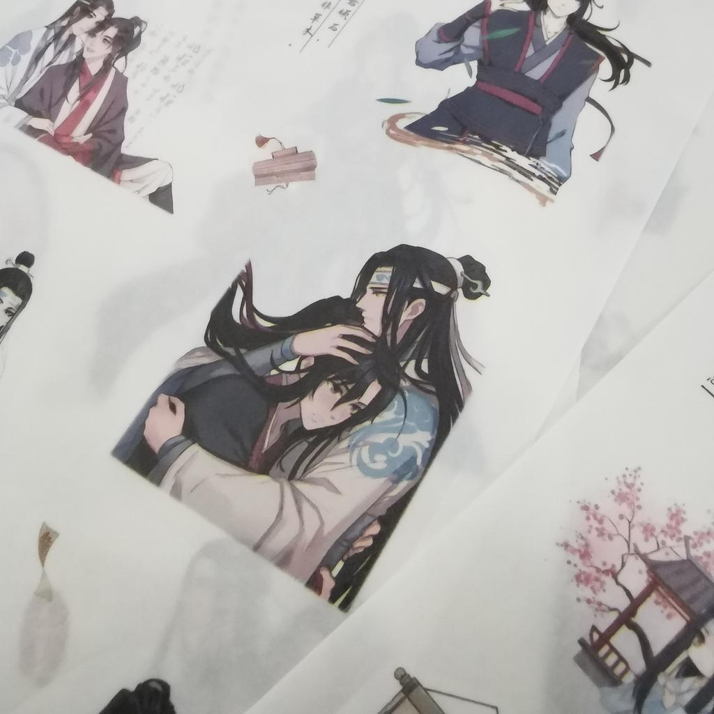 Прозрачные наклейки Cantao Anime Mo Dao Zu Shi, бирки, наклейка для заметок, игрушка, 6 листов