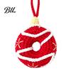 Small Handmade Christmas Gift Crochet Doughnut Keychain, Santa Claus/Reindeer/Penguin/Bear/Flower Wreath Pendant for Soft Yarn Keychain Women
