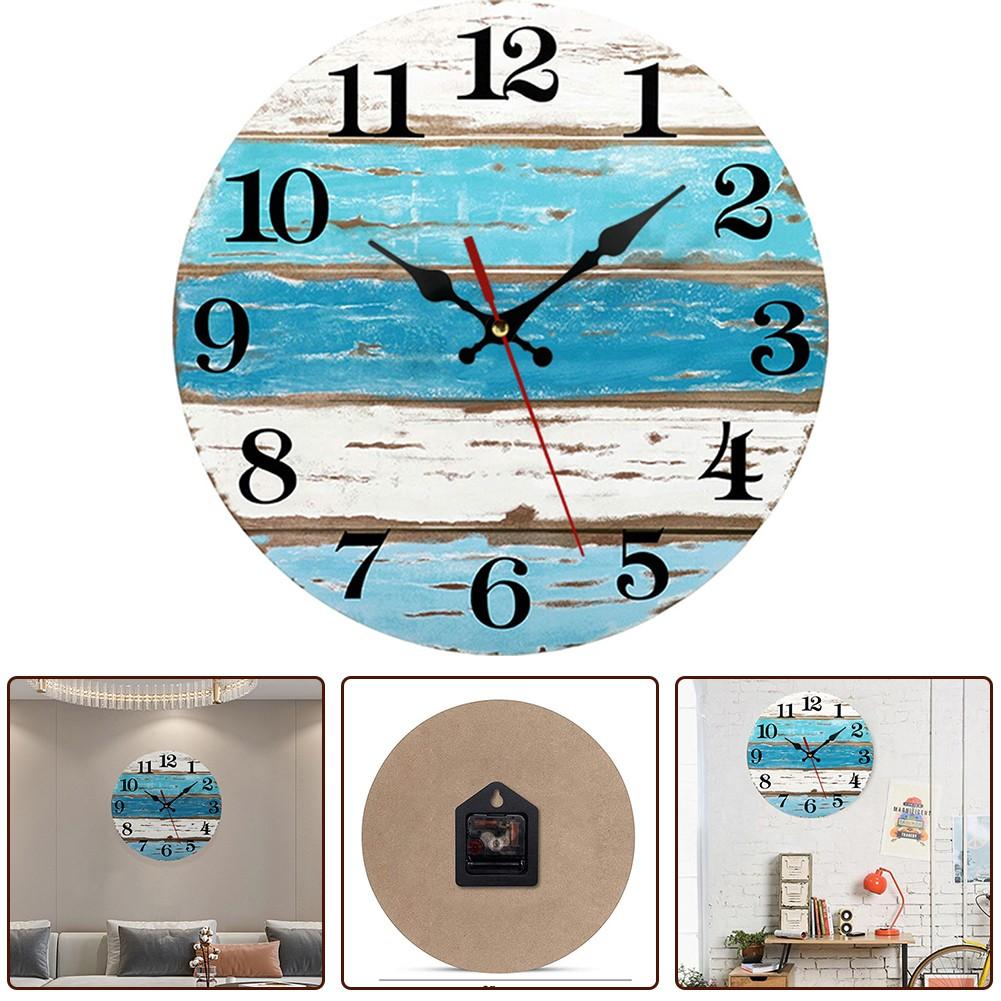 Stylish and Silent Beach Blue Wall Clock for Your Kitchen - Battery Operated