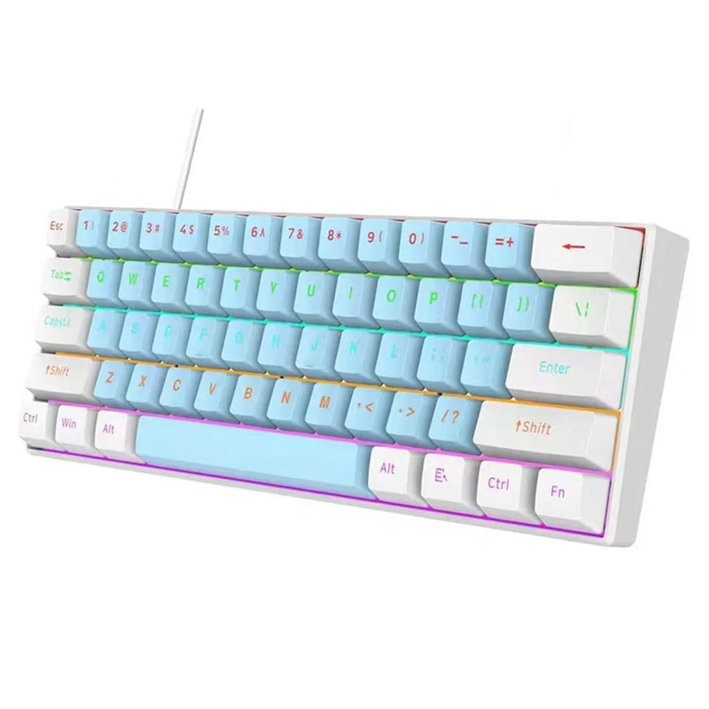 Новая Мини 60% Игровая Клавиатура 2025 года, 61 Клавиша с RGB Подсветкой, Ультра-Компактная Клавиатура, Эргономичная Водонепроницаемая Механическое Ощущение для Офиса