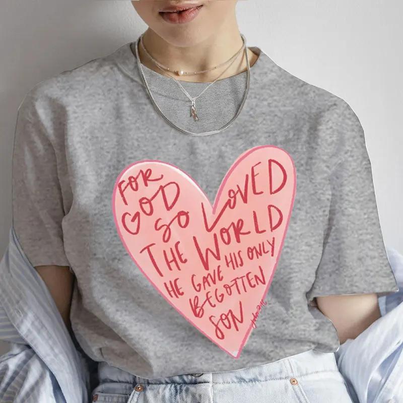Bible Verse Shirts for Unisex Clothing 2024 Christian for God So Loved The World Unisexs Tshirts Short Sleeve Tshirts Jesus Tops