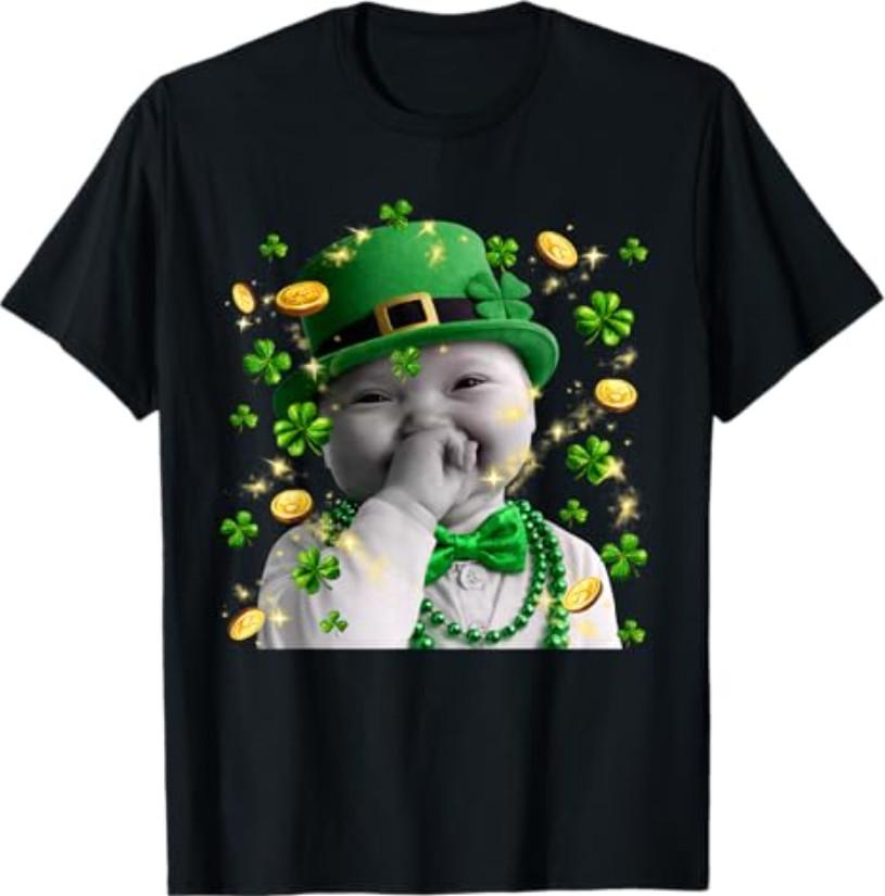 Funny Niche Ai Baby Meme St Patricks Day Party T-Shirt