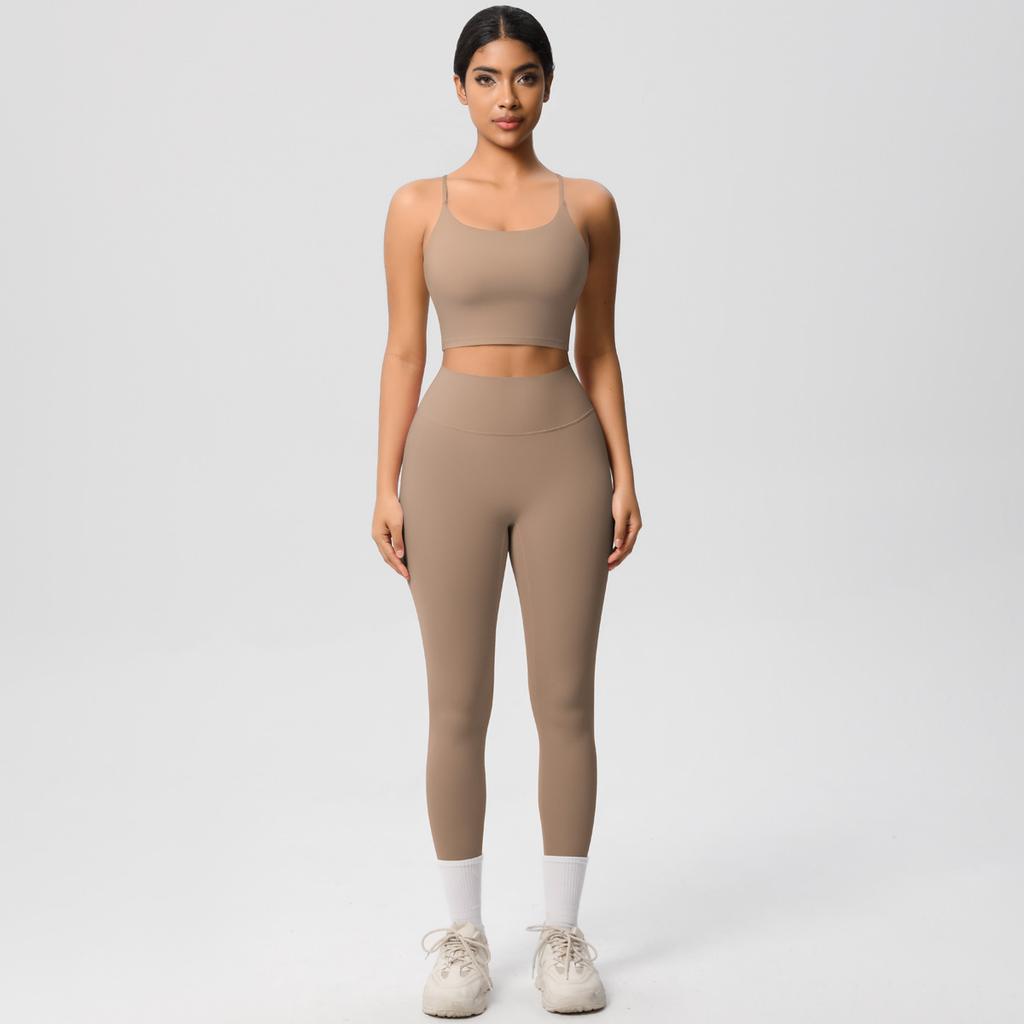 New Cloud Inspired Camisole Vest, Sports Bra, Yoga Suit Set, Quick Drying, Tight Fitting, Running, Leisure And Fitness Two-Piece Set For Women