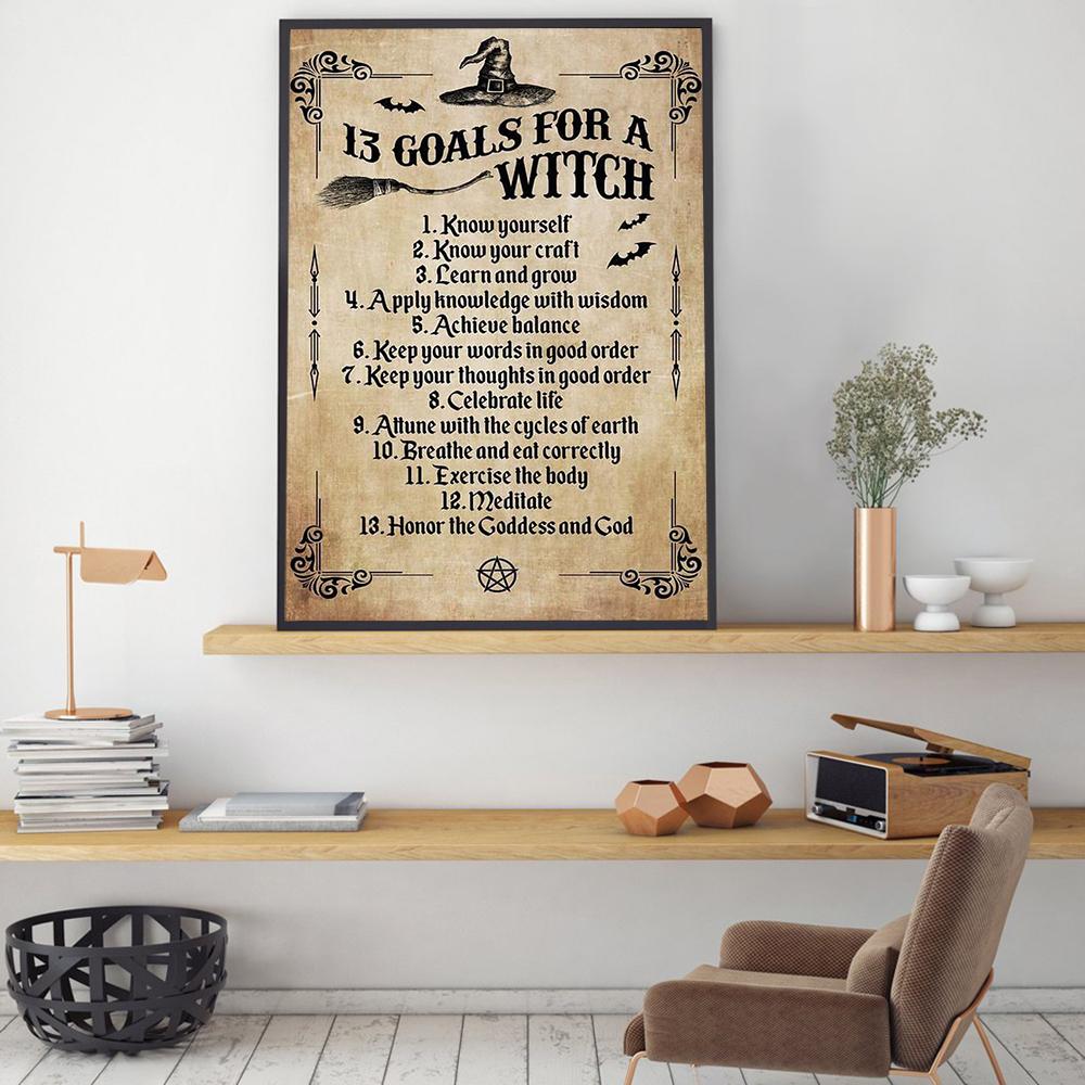 Kitchen Witchery Poster Retro Witch Canvas Painting Prints Posters Vintage Home Room Bar Cafe Decor Aesthetic Art Wall Painting