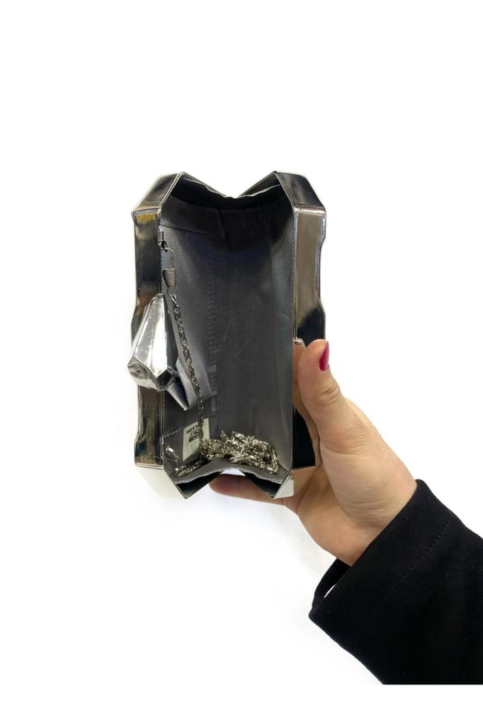 Женская стильная и полезная сумка для вечернего платья, металлическая Золотая пирамидка, женская вечерняя сумка