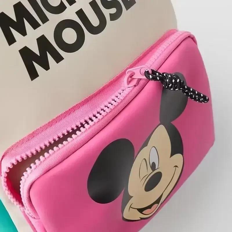 Disney Милый детский рюкзак Микки Маус для девочек с мультяшным принтом, большая вместимость для хранения книг, детский рюкзак в детский сад